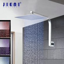JIENI 8 10 12 16 Inch LED Shower Head Rainfall Tub Shower Faucet Bathtub Rain Shower Head Chrome Brass Square Shower Head 2024 - buy cheap