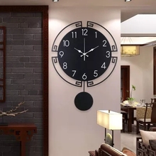 Wall clock modern minimalist Nordic bedroom atmosphere Chinese style living room creative fashion mute hanging table home clock 2024 - buy cheap