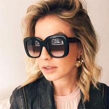 New Fashion Vintage Oversized Square Sunglasses Women Rivet Black Gradient Big Frame Sun Glasses Brand Designer Shades UV400 2024 - buy cheap