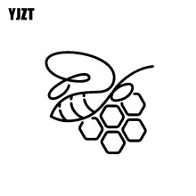 YJZT-calcomanía de vinilo para coche, accesorio Original de miel de abeja delicada con colmena, 14M x 13,2 CM, C19-1221 negro/plateado 2024 - compra barato