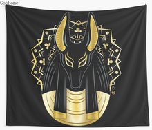 Anubis Египетский настенный гобелен, пляжное полотенце, одеяло, коврик для пикника и йоги, украшение для дома 2024 - купить недорого