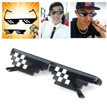 Gafas de Thug Life Deal With It gafas Pixel mujer hombre, gafas de sol de mosaico negro 2024 - compra barato