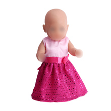 Doll clothes rose red Princess dress fit 43 cm baby dolls and 18 inch Girl dolls accessories f38 2024 - buy cheap