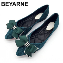 BEYARNENew Shoes Women SpringAutumn Ballet Flats Pointed-Toe Stripe Slip-On Woman SingleShoes Ladies Females Footwear Plus Size 2024 - buy cheap