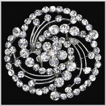 2 Inch Rhodium Silver Clear Rhinestone Crystal Large Diamante Custom Pin Brooch 2024 - купить недорого