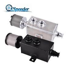 ESPEEDER Universal 1L Aluminum Oil Catch Can Reservoir Tank Breather Oil Tank Fuel Tank With Oil Filter AN10 Fitting 2024 - buy cheap