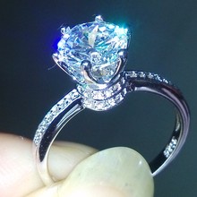 2016 nueva llegada joyería de lujo solitario estilo coreano 925 Plata de Ley 5A pedrería CZ anillo de boda de las mujeres regalo tamaño 4-11 2024 - compra barato