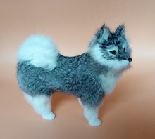 Perro samoyedo de imitación gris, juguete de perro en miniatura realista, regalo de decoración para el hogar t136, alrededor de 24x8x20cm 2024 - compra barato