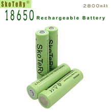 Литий-ионный аккумулятор SkoTeRy 10 шт./лот 18650, 2800 мАч, 3,7 в, перезаряжаемые батареи для светодиодного фонарика, зеленого цвета 2024 - купить недорого