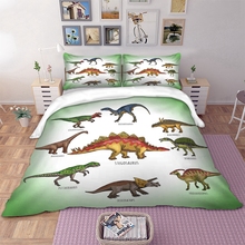 Fronha de edredom, dinossauro, verde, branco, conjunto de roupas de cama, queen, king home, 3 peças 2024 - compre barato