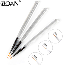 BQAN 3pcs 7/9/11mm Nail Art Metal Handle French Stripes Lines Flower Painting Drawing Liner Brush Pen Manicure Tools 2024 - buy cheap