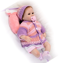 Cute baby doll bebes reborn 18" 42cm soft silicone reborn baby girl dolls toys gift lol bonecas 2024 - buy cheap