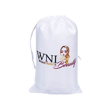 custom logo printed polyester satin silk bags 18x30cm drawstring hair bags packaging hair extension packaging bags 50pcs lot 2024 - buy cheap