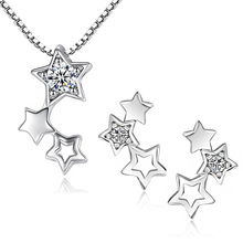 Tiny Stars Zirconia Pendants  Chain Necklaces Stud Earrings Fashion Wedding Party Jewelry Valentine's Day Gift for Women 2024 - buy cheap