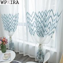 Wavy Stripes Tulle Curtains for Living Room Bedroom Curtains for Kitchen Window Sheer Modern Voile Curtain Drapes Custom 075&C 2024 - buy cheap