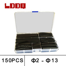 Lddq-tubo termo retrátil de 8 tamanhos, revestimento termo encolhível de 2mm, 150mm, 2.5mm, 5mm, 6mm, 8mm, 10mm, 13mm, 3.5 peças 2024 - compre barato