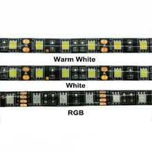 Tira de luces LED DC12V 5m 5050, 60LED/m, blanco cálido, RGB, negro, PCB 5050 SMD, impermeable IP65/resistente al agua IP20 2024 - compra barato