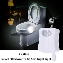 Smart PIR Motion Sensor Toilet Seat Night Light 8 Color Waterproof Backlight Toilet lamp LED Luminaria Lamp WC Toilet wall Light 2024 - buy cheap