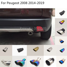 Car Stainless steel rear back Cover Muffler End Tail Pipe Dedicate outlet Exhaust For Peugeot 2008 2014 2015 2016 2017 2018 2019 2024 - buy cheap