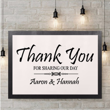 Custom Names Wedding Wall Sticker Vinyl Art Removable Poster Mural Thank You For Sharing Our Day Words Decals Beauty Poster W145 2024 - buy cheap