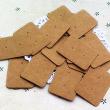 500Pcs 2.5x3.5cm/0.98x1.37" Kraft Paper Ear Studs Card Hang Tag Jewelry Display Crads Packaging Garment Prices Label Tags  H0128 2024 - buy cheap