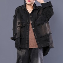 Женская джинсовая куртка в японском стиле, осенне-зимняя куртка в стиле Харадзюку, модель DD1727, 2018 2024 - купить недорого
