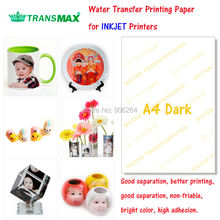 Free Shipping A4 Dark INKJET PRINTER Water Transfer Printing Paper for Stone/Body/Glasses/Cup  20 Sheets Colorful Products 2024 - купить недорого