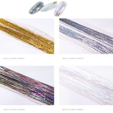 1 Bag Laser Mermaid Shiny Stripe Lines Gradient Nail Art Decorations Silk Sequins Thread 3D DIY Manicure UV Gel Polish 90cm Long 2024 - buy cheap