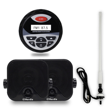 Audio marino Bluetooth receptor de Radio motocicleta MP3 Sistema de sonido ATV barco Tractor + 4 pulgadas altavoz marino + Radio antena 2024 - compra barato