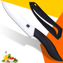 XYj Brand kitchen knife 5 inch slicing knife with white blade + black handle and one cover high quality ceramic cooking knives 2024 - buy cheap