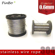 50 м 304 alambre трос из нержавеющей стали, более мягкий кабель для подъема рыбы, конструкция 7X7, диаметр 0,6 мм 2024 - купить недорого