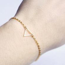 Pulsera de triángulo pequeño hecha a mano para mujer, brazalete minimalista masculino de oro, joyería Bohemia delicada Simple, Bisutería 2024 - compra barato