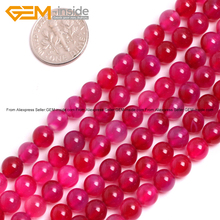 Gem-inside 6mm Rose Red Agates Stone Beads For Jewelry Making Beads 15inches DIY Beads Bracelet Necklace Jewellery 2024 - buy cheap