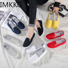 Plus Size 42 Women Slip on Shoes Woman Flats Canvas Loafers Candy Color Casual Shoes Female White Shoes zapatos mujer F90163 2024 - buy cheap