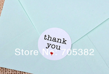 600 pcs/lot Kawaii Round thank you letter with heart design packaging label Adhesive Sticker(d-7130) 2024 - buy cheap