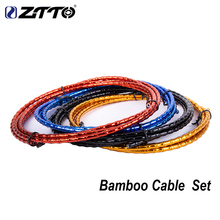 ZTTO Aluminum Bicycle Cable Set For MTB Road Bike Brake/Shifting Bamboo Cable Housing Kit Ultralight Bike Cable Accessories 1.8m 2024 - buy cheap
