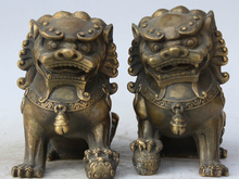 6 "feng shui folclore chinês cobre fu foo guarda cão porta bola estátua par s0b0403 2024 - compre barato