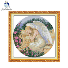 Joy Sunday Needlework DIY 14CT printed Cross stitch kits For Embroidery Sleeping angel Counted Cross-Stitching embroidered craft 2024 - buy cheap