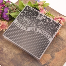 Plantilla de carpeta de plástico en relieve, foto de libro de recuerdos, tarjeta de álbum, feliz cumpleaños 2024 - compra barato
