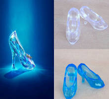 1 пара обуви с кристаллами для девочек 11 дюймов, аксессуары для кукол Золушки синего и белого цвета 2024 - купить недорого