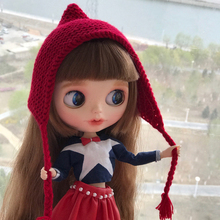 1PCS Handmade Knitted Cute Little Red Riding Hood Hat for Blyth Doll Accessories 2024 - buy cheap