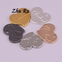 20 unids/lote ZHU RU, corazón de amor tallado de cobre, alfabeto inglés, regalo hecho a mano, accesorios de joyería DIY sobre 2024 - compra barato