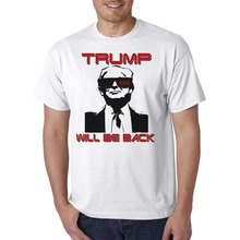 Trump Will Be Back 2020 T-Shirt / President Terminator Schwarzenegger Political men T Shirt 2019 Summer O-Neck print T Shirt 2024 - buy cheap