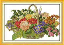 Basket of flowers cross stitch kit flower 18ct 14ct 11ct count printed canvas stitching embroidery DIY handmade needlework 2024 - buy cheap