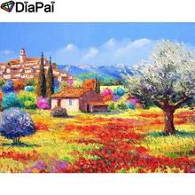 Diapai 5d pintura "flor casa" paisagem "faça você mesmo broca de resina diamante bordado ponto cruz decoração de casa a26089 2024 - compre barato