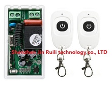 Mais simples fiação AC220V 1CH Wireless Switch Controle Remoto Sistema Receptor & 2 pcs one-button Remoto à prova d' água 315 mhz/433 mhz