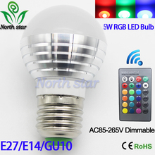 AC85V-265V 5W E27 E14 GU10 Color Change LED RGB Magic Light Dimmable Lampada Bulb Spot lamp lighting+24 key IR Remote Controller 2024 - buy cheap