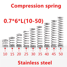 Mola de compressão em aço inoxidável, micro mola de compressão com 50 unidades de 0.7*6*10/15/20/25/30/35/40/0.7/50mm de aço inoxidável 2024 - compre barato