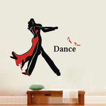 Large size Double jazz dancers/red dancing shoes removable vinyl wall stickers wall decoration for dance studio,free shipping 2024 - buy cheap