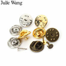 Julie Wang-broche de aleación de 50 piezas, Base de lazo, Pin de solapa trasero, cierre de mariposa, escurridor, soporte para insignia, fabricación de joyas DIY 2024 - compra barato